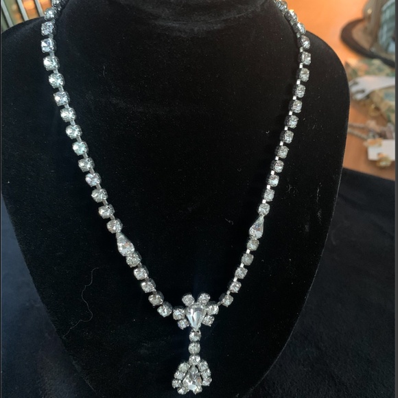 Vinetage Rhinestone Drop Necklace - Picture 1 of 4